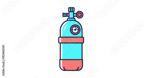 Scuba Diving Air Tank Icon - Oxygen Cylinder for Underwater Exploration
