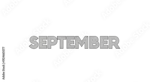 September Text Typography - Artistic Lettering with Geometric Patterns