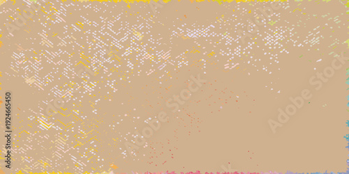 Abstract texture with scattered colorful pixels on a beige background
