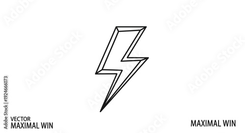 Lightning Bolt Icon Vector, Symbol of Energy, Power, and Speed