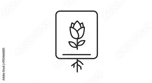 Growing Tulip Seed Icon Vector Illustration