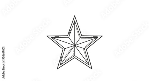 Hand Drawn Star Icon, Doodle Style, Isolated on White Background, Simple Geometric Shape
