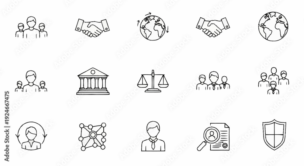 Fototapeta premium Collection modern simple business icons set.
