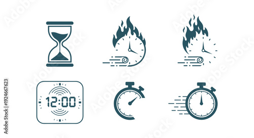 Illustrations of time-related icons and their respective durations