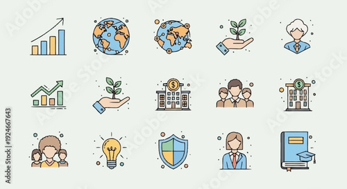 Collection of Business and Finance Icons.
