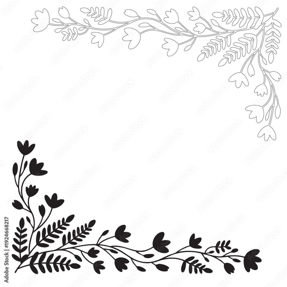 Obraz premium Floral Borders and Botanical Frames Vector Illustration