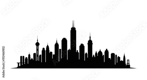 Black silhouette of a city skyline