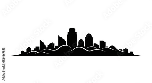 Black silhouette of a city skyline