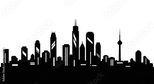 Black silhouette of a city skyline