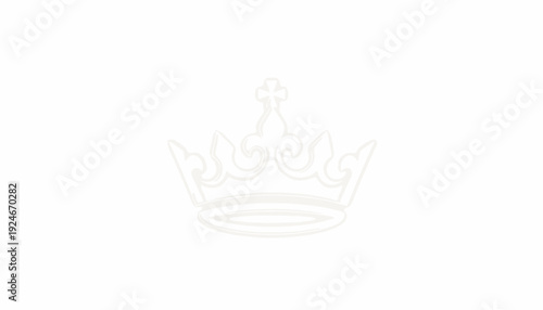 Elegant White Crown Icon on White Background - Royalty, Luxury, and Power Symbol