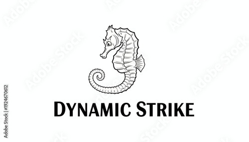Dynamic Strike Seahorse Logo: Bold Marine Animal Emblem for Business and Branding