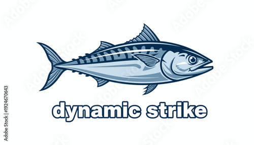 Dynamic Strike Tuna Fish Illustration - Fishing, Seafood, Ocean Life