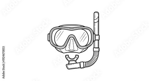 Diving Mask and Snorkel Icon: Underwater Exploration and Water Sports Equipment