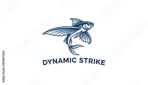 Dynamic Strike Flying Fish Logo - Dynamic Motion and Speed