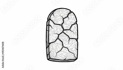 Cracked Stone Tablet with Ancient Hieroglyphs and Weathered Texture