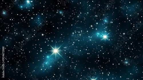 Stunning deep space vista shining stars on a dark blue background