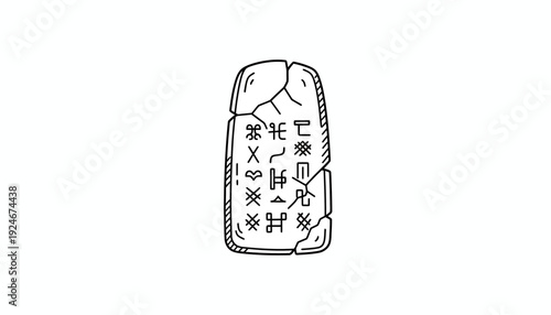 Ancient Cuneiform Tablet with Mysterious Symbols - Historical Artifact