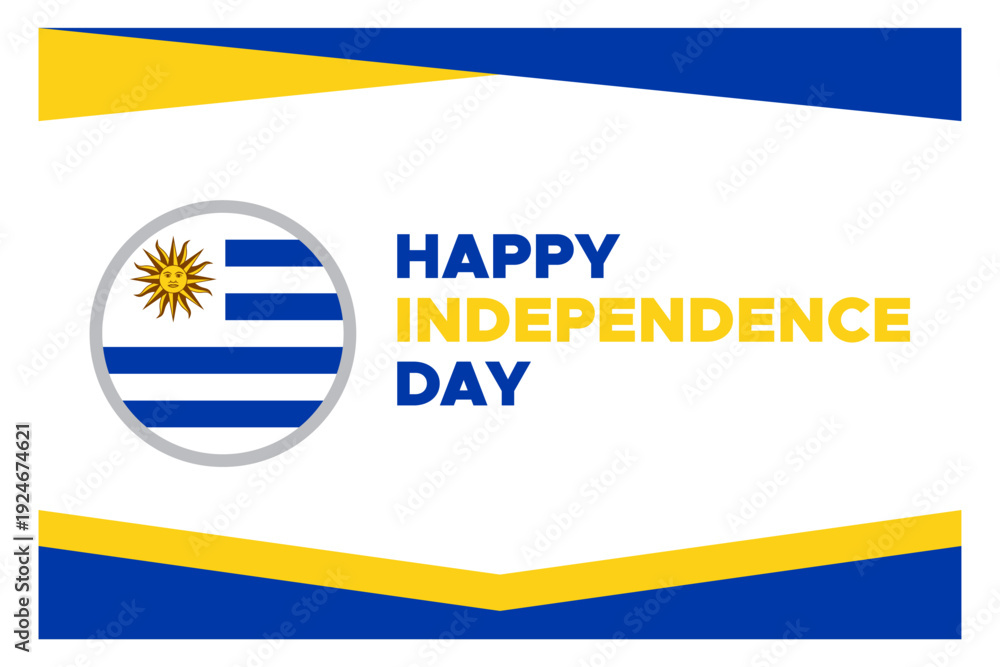 Fototapeta premium uruguay happy independence day vector design template illustration