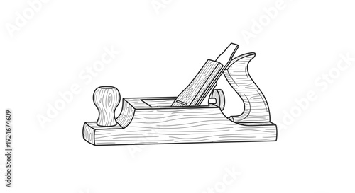 Vintage Wood Hand Plane Tool for Woodworking, Carpentry, and Craftsmanship