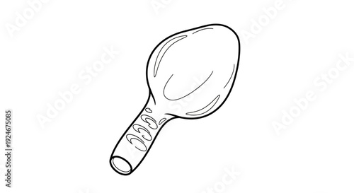 Uninflated Balloon Outline Vector Illustration