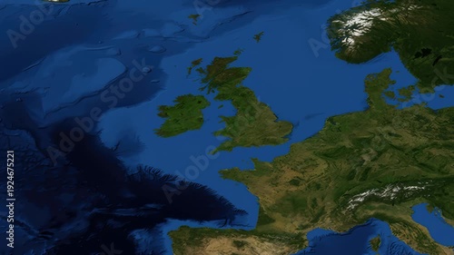 Satellite Map Zoom Animation From Earth To Glasgow United Kingdom