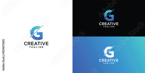 Technology logo vector. G initial logo design