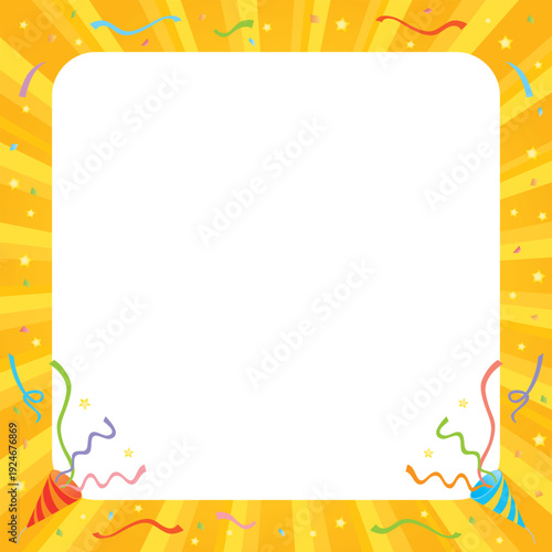 カラフルな紙吹雪とゴールドの背景