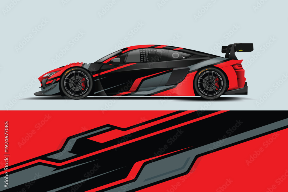 Fototapeta premium Car livery graphic vector design. Abstract grunge background wrap design for vehicle vinyl stickers and car branding.