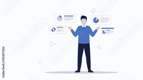 Business Analyst Presenting Data Insights with Charts and Graphs