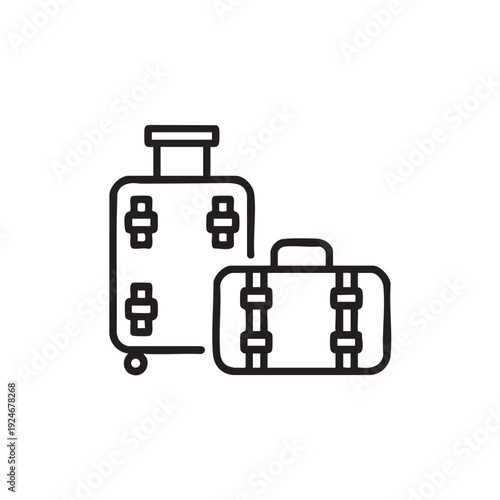 Travel bags illustration on a clean background, showcasing luggage for journey preparation.