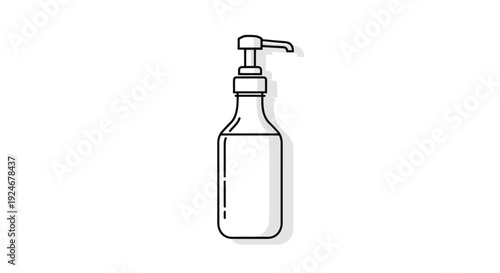Simple Line Art Icon of a Pump Bottle Dispenser