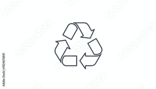 Recycle symbol icon, outline of recycling logo, environmental protection concept