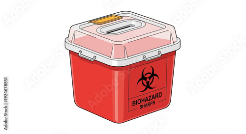 Red Biohazard Sharps Container for Safe Disposal of Medical Waste