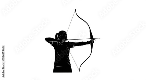 Black silhouette of a person aiming a bow and arrow