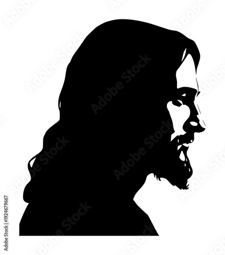 stylized silhouette of jesus christ face (artwork 1)