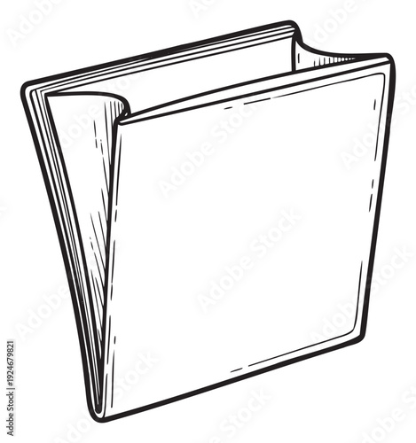 Professional office document folder sketch for organizing important business papers and categorizing work files or legal records