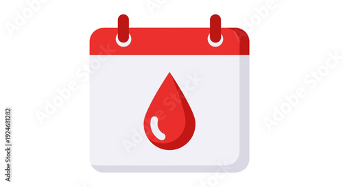 Calendar with Blood Drop Icon, Menstrual Cycle Reminder