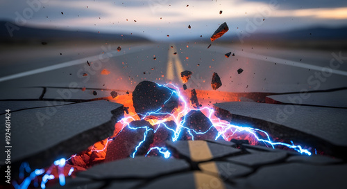 a broken car on the side of the road