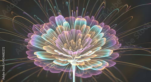 a colorful flower with a black background