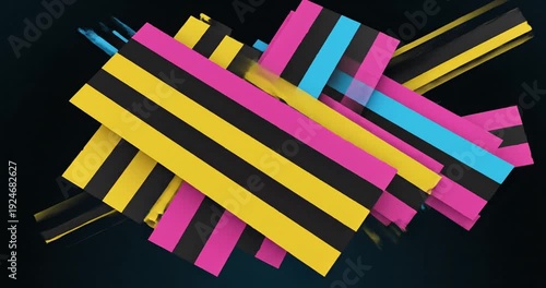 Wallpaper Mural Abstract composition of colorful, interwoven stripes against a dark background, showcasing dynamic movement Torontodigital.ca