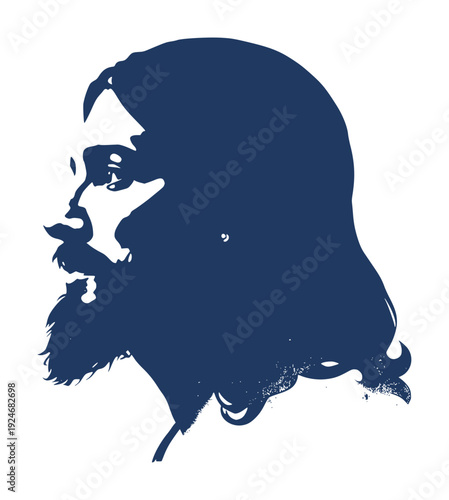 stylized silhouette of jesus christ face (artwork 2)