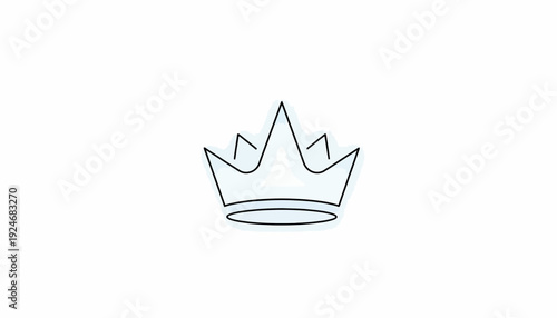 Minimalist Crown Icon Outline, Royal Symbol, Elegant Design, Isolated on White Background