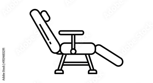 Minimalist Dental Chair Icon, Modern Medical Equipment Line Art