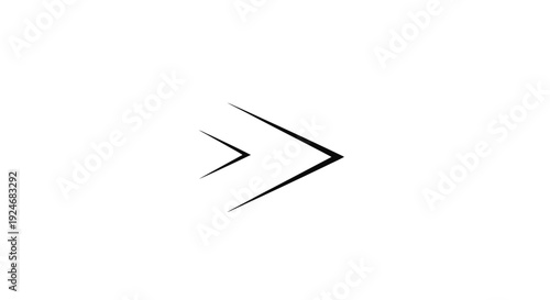 Minimalist Double Chevron Arrow Icon, Forward Motion, Next Step, Direction Symbol