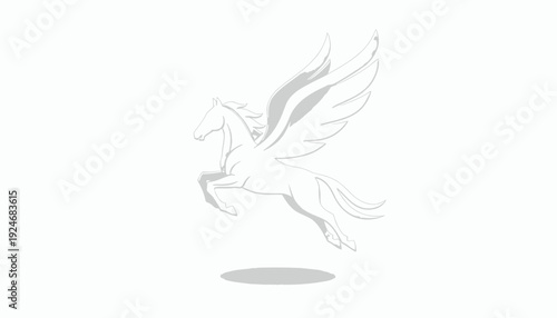 Majestic Pegasus Flying, Mythical Winged Horse, Fantasy Creature, Greek Mythology
