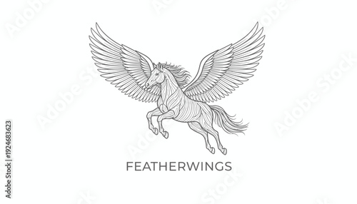 Majestic Pegasus Flying, Mythical Winged Horse Illustration
