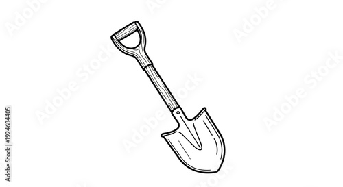Hand Drawn Spade Icon - Gardening Tool Illustration