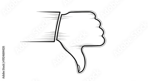 Hand Gesture Thumbs Down Icon, Disapproval Symbol, Negative Feedback, Rejection, Bad Choice