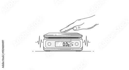 Hand Touching Scale, Measuring Weight, Precision, Digital Display, Scientific Equipment