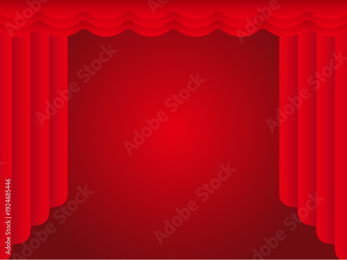 ポップで可愛いステージの赤色のカーテン
